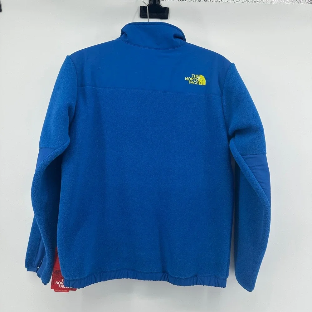 The North Face Boys' Full Zip Denali Fleece Jacket Blue Yellow Size L 14-16